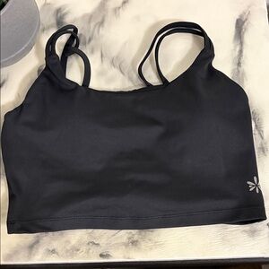 Black Women's Sports Bra with Twist